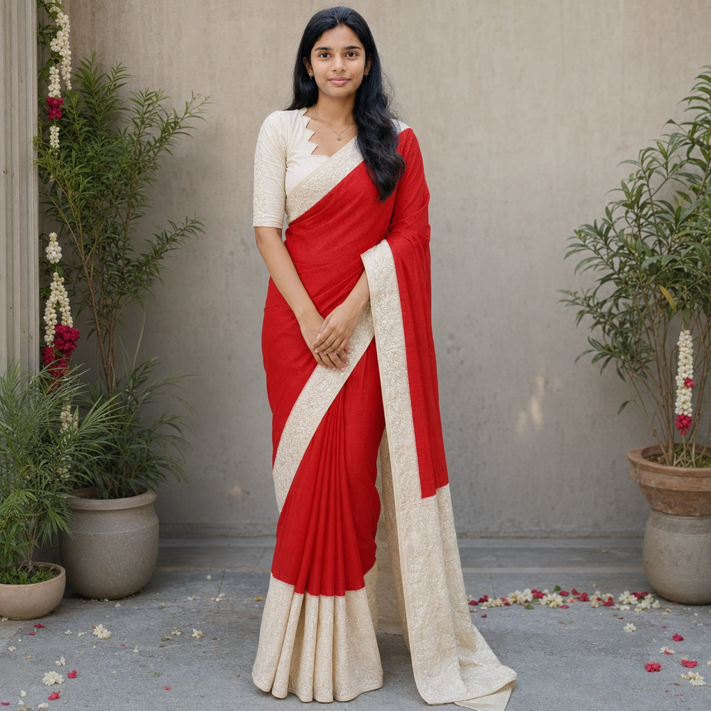 Silk kota patch work saree