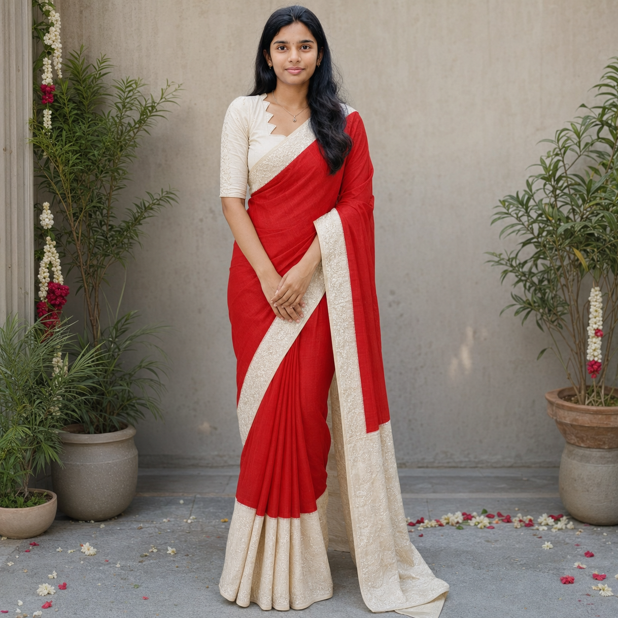 Silk kota patch work saree