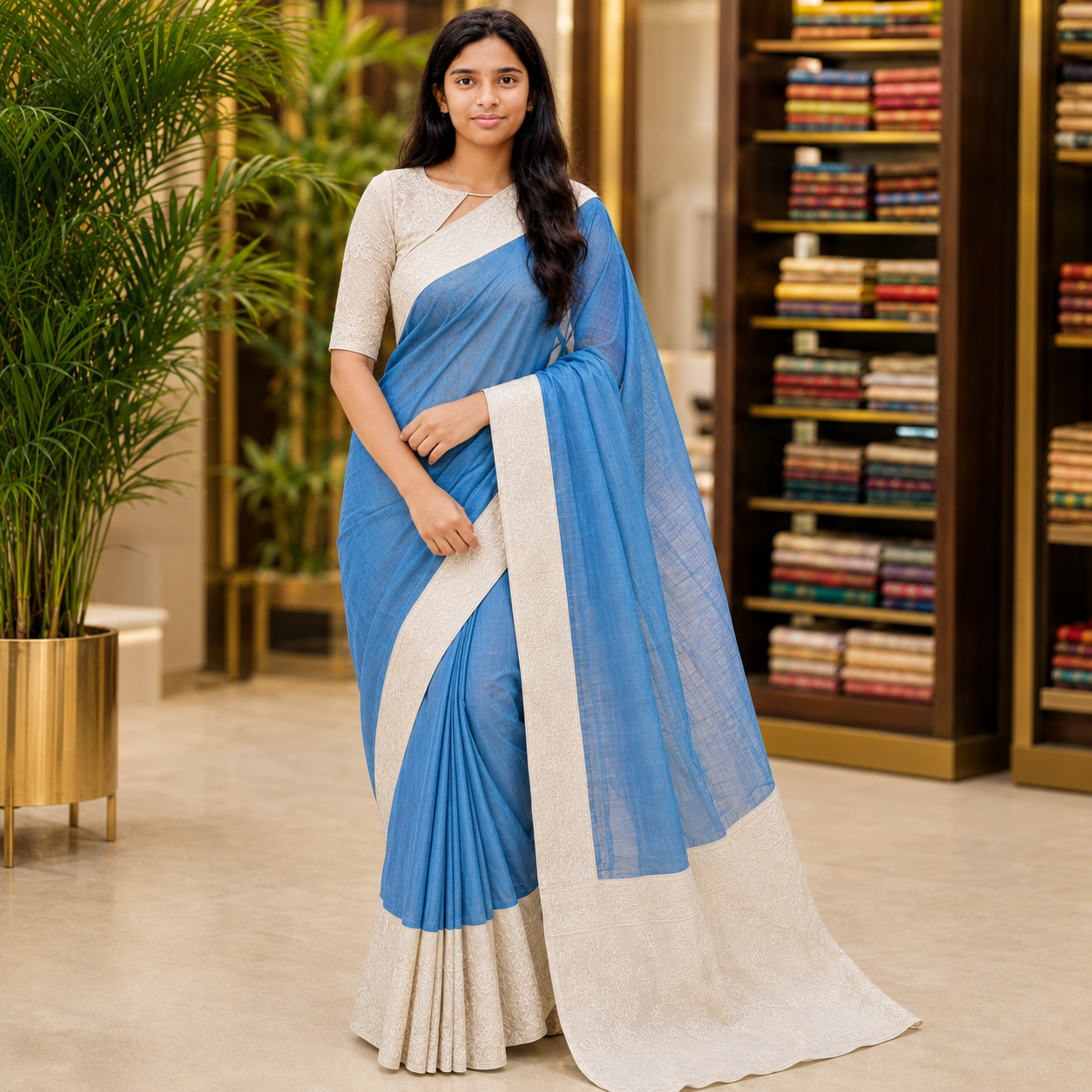 Silk kota patch work saree