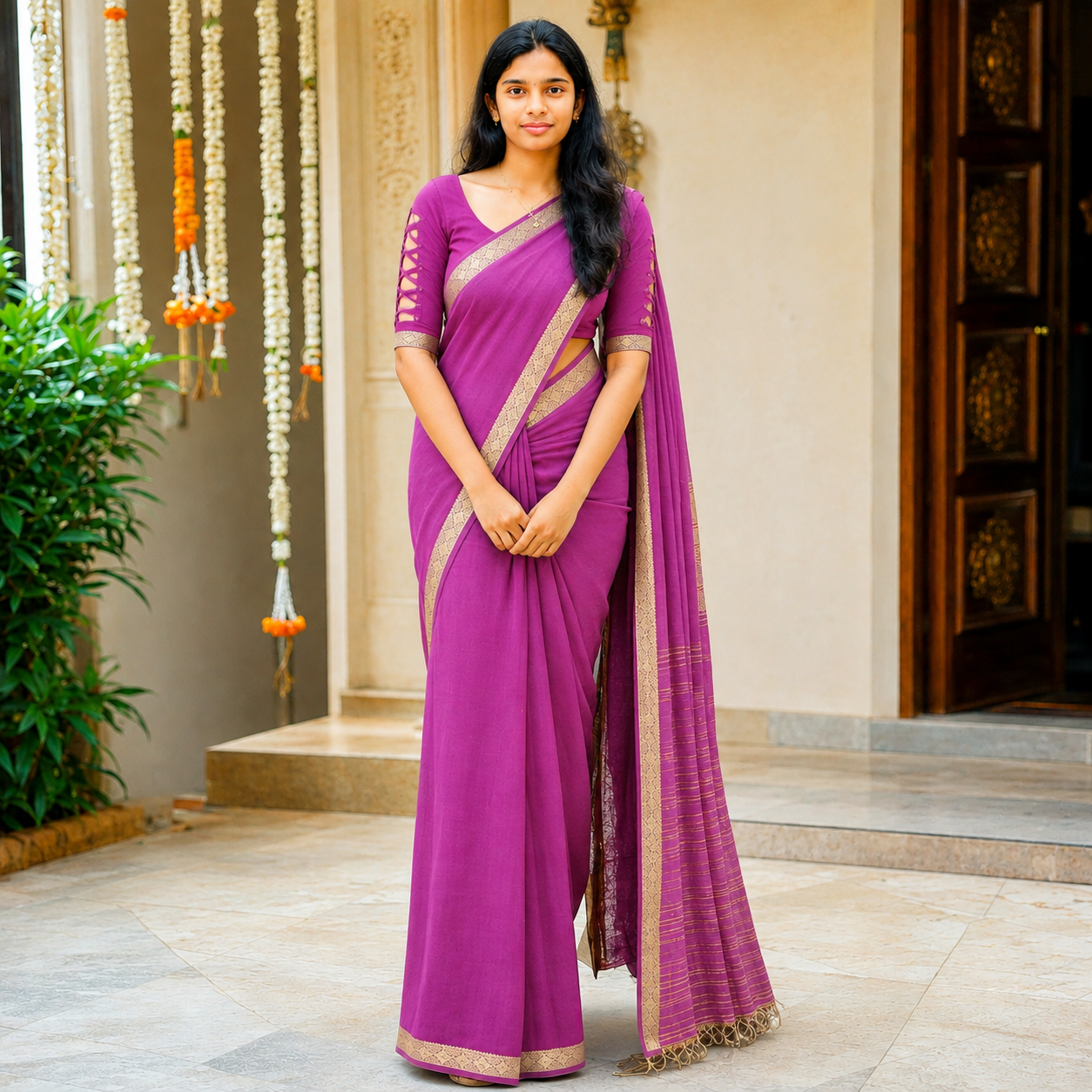 Mysore crape silk saree