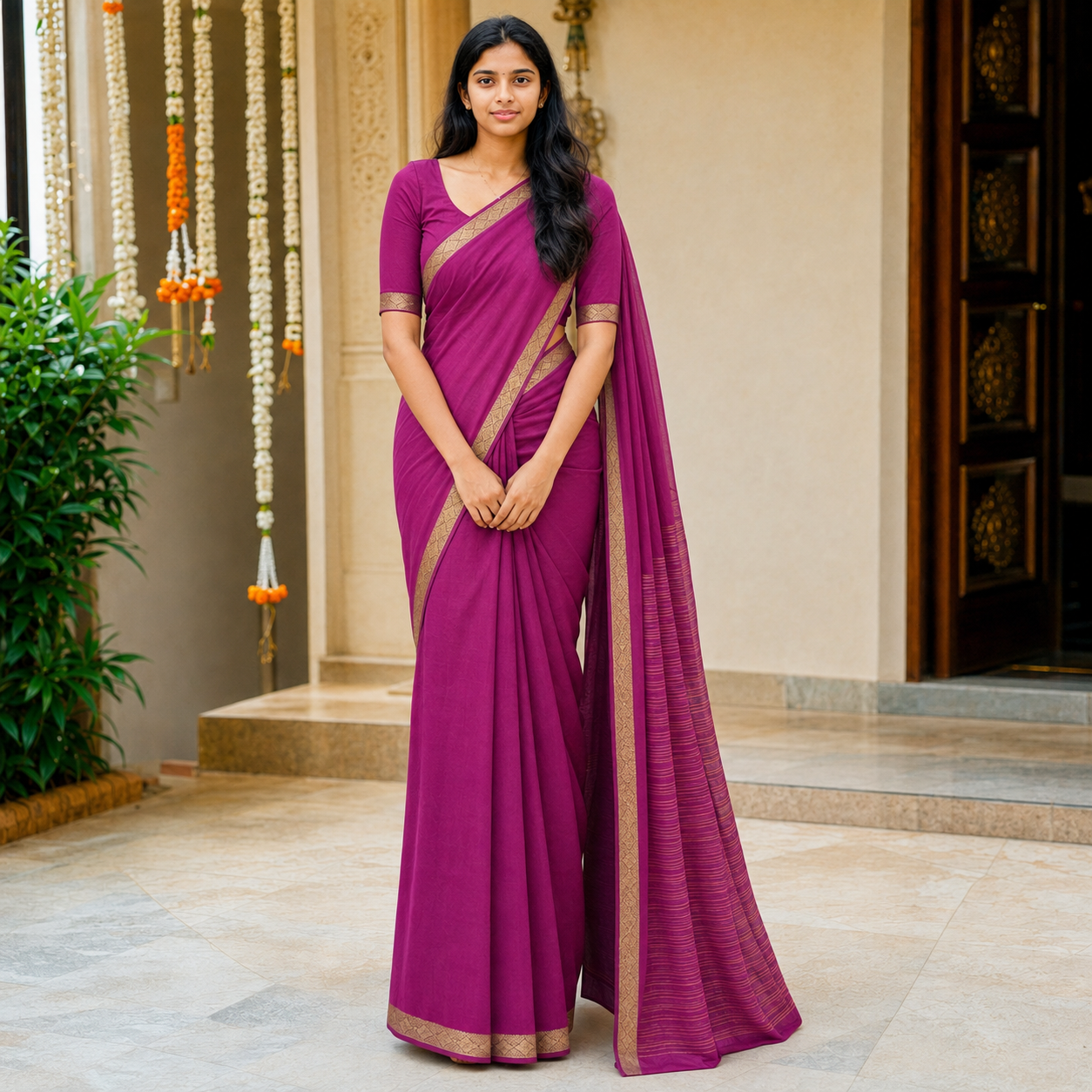 Mysore crape silk saree