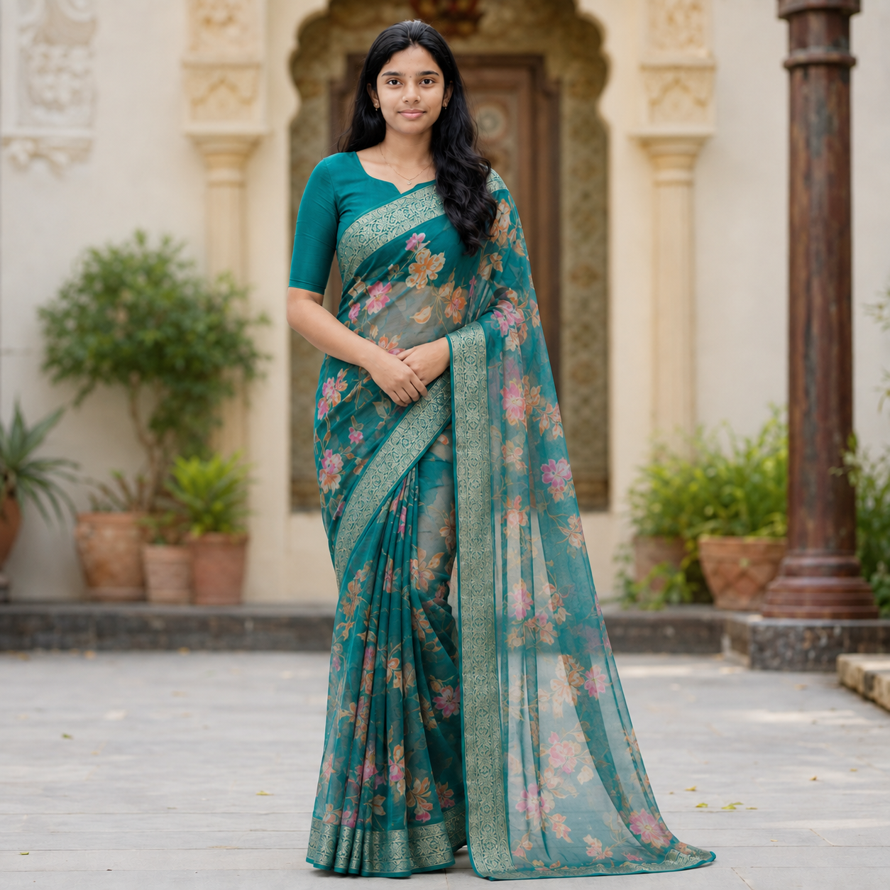 Pure chiffon saree