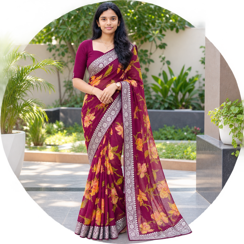 Pure Chiffon saree
