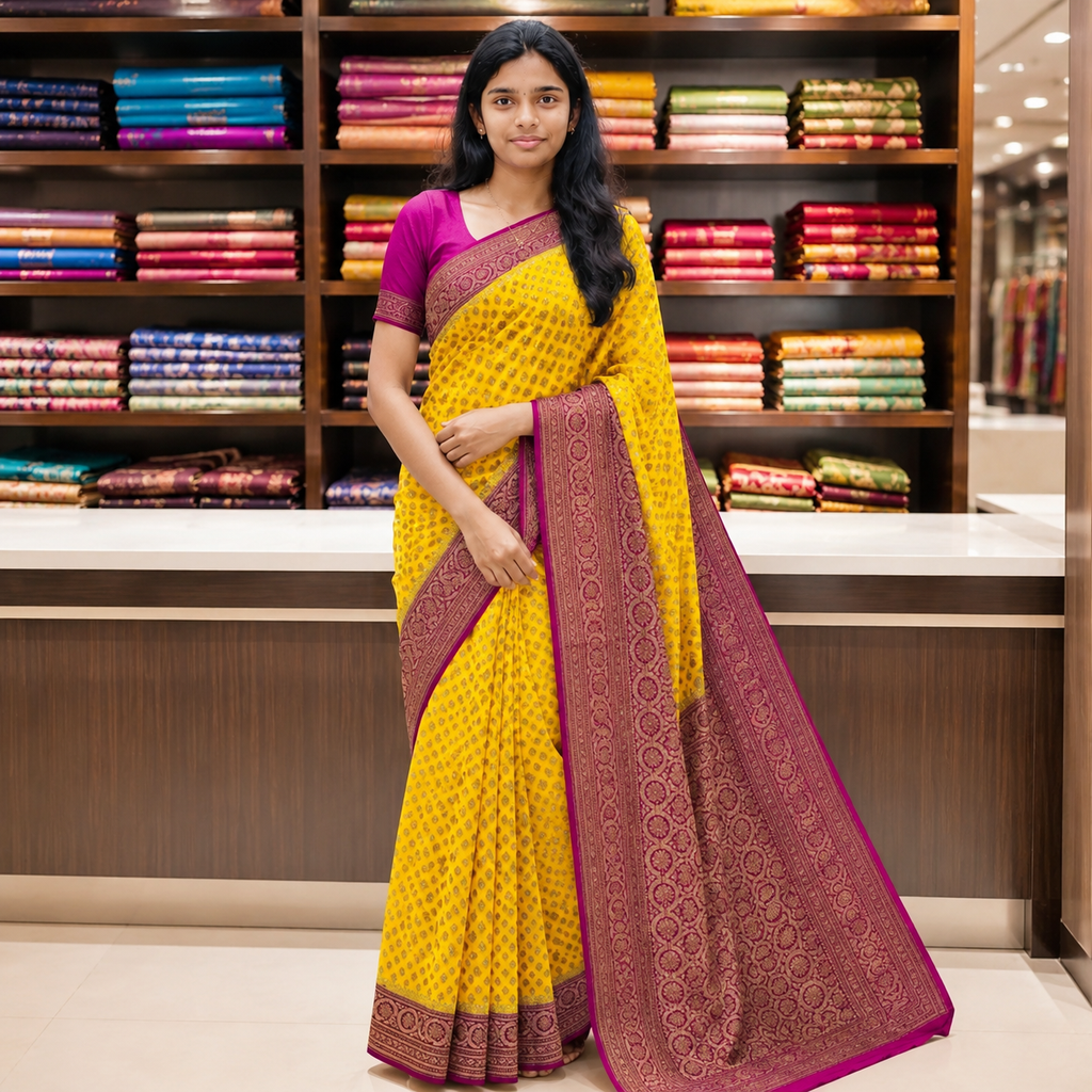 Khaddi banarasi georgette saree