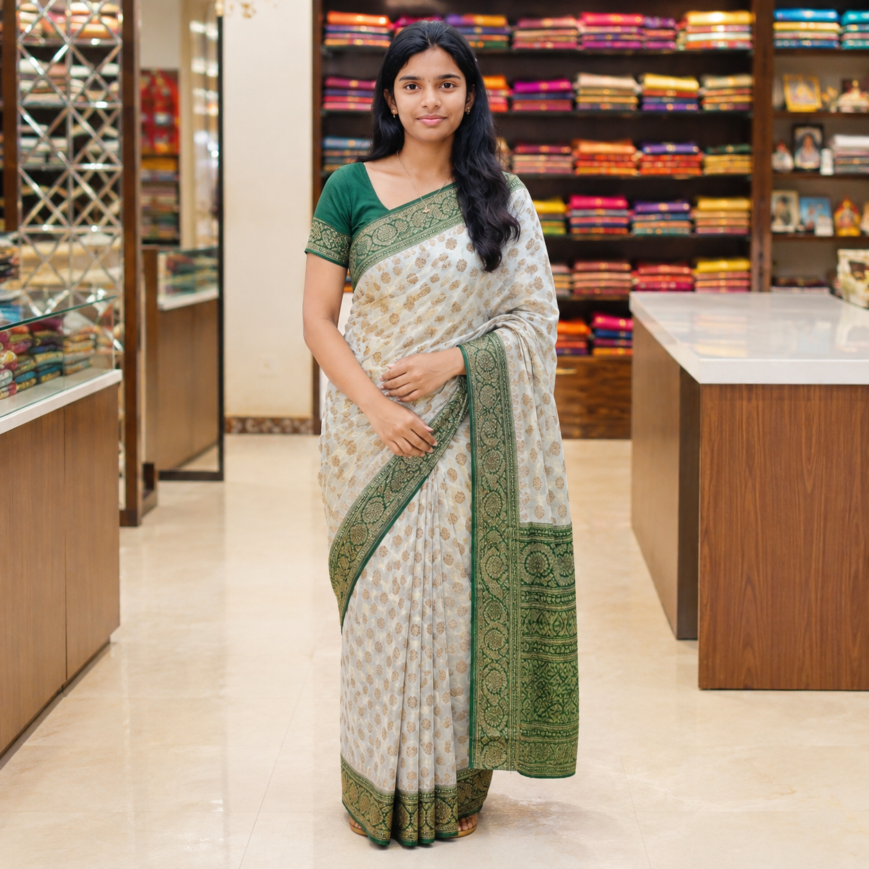 Khaddi banarasi georgette saree
