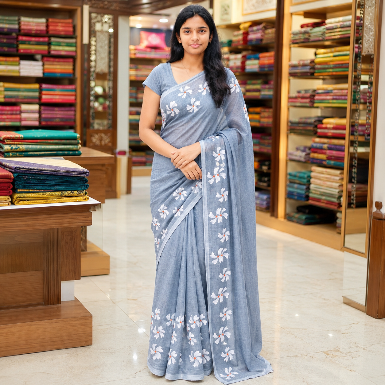 Pure mul cotton saree