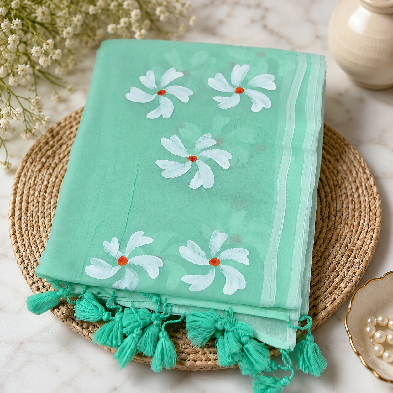 Pure mul cotton saree