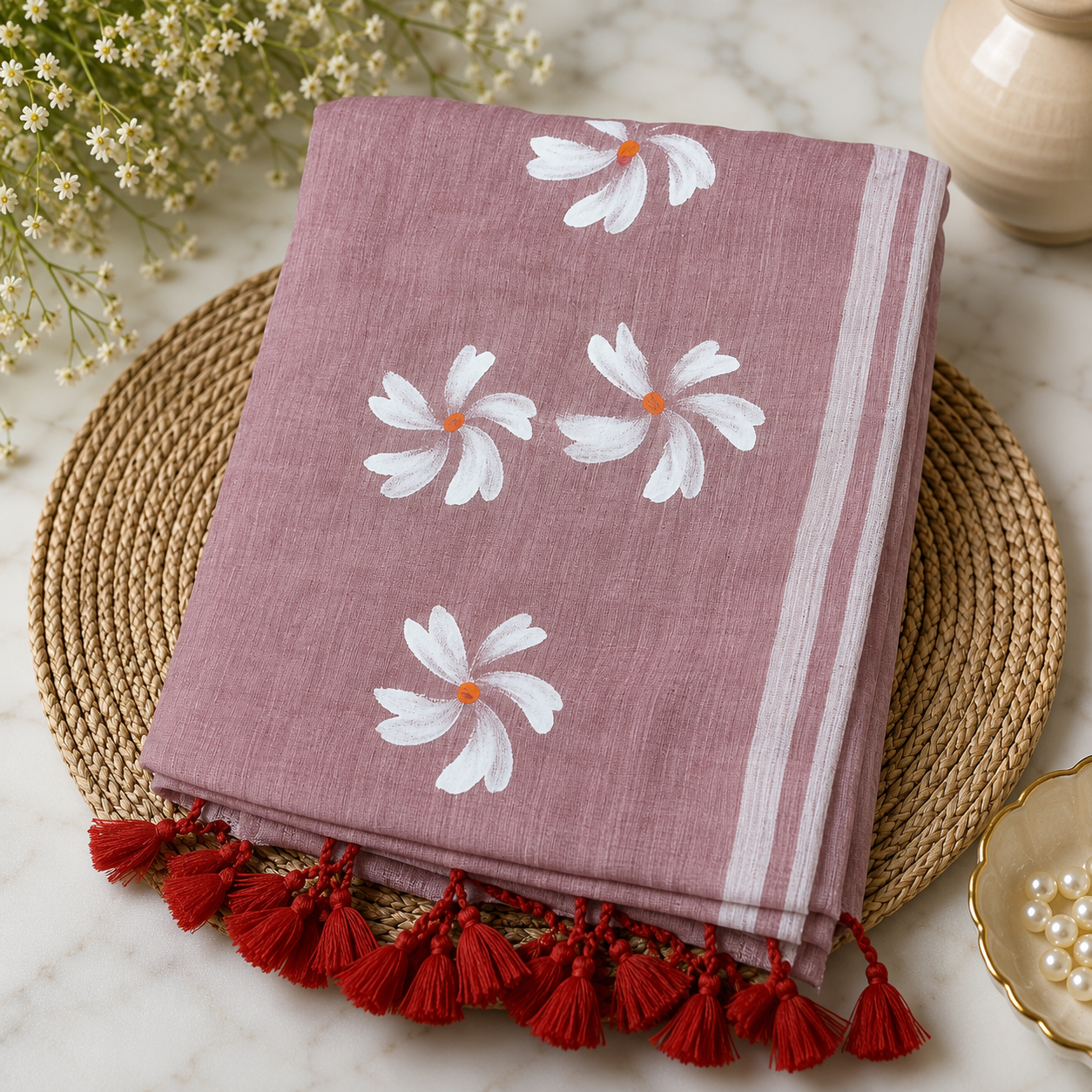 Pure mul cotton saree