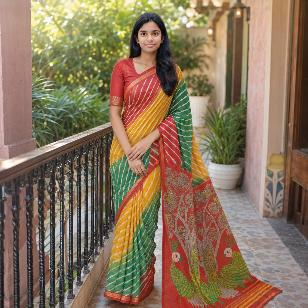 Italian crape silk saree
