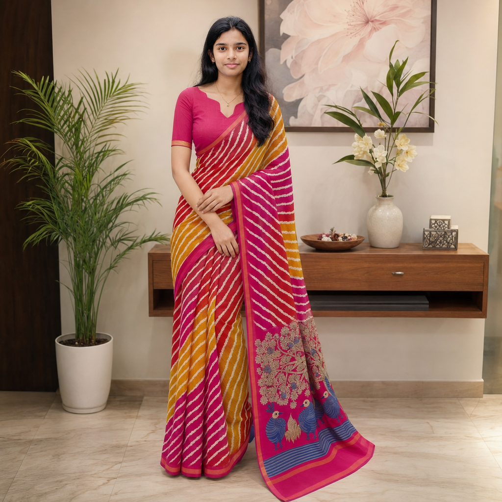 Italian crape silk saree