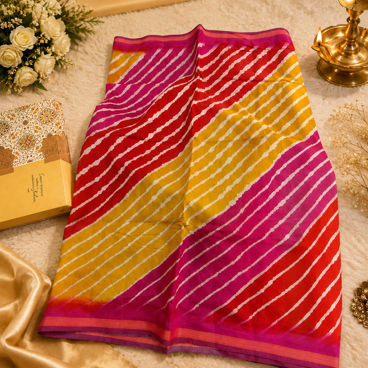 Italian crape silk saree