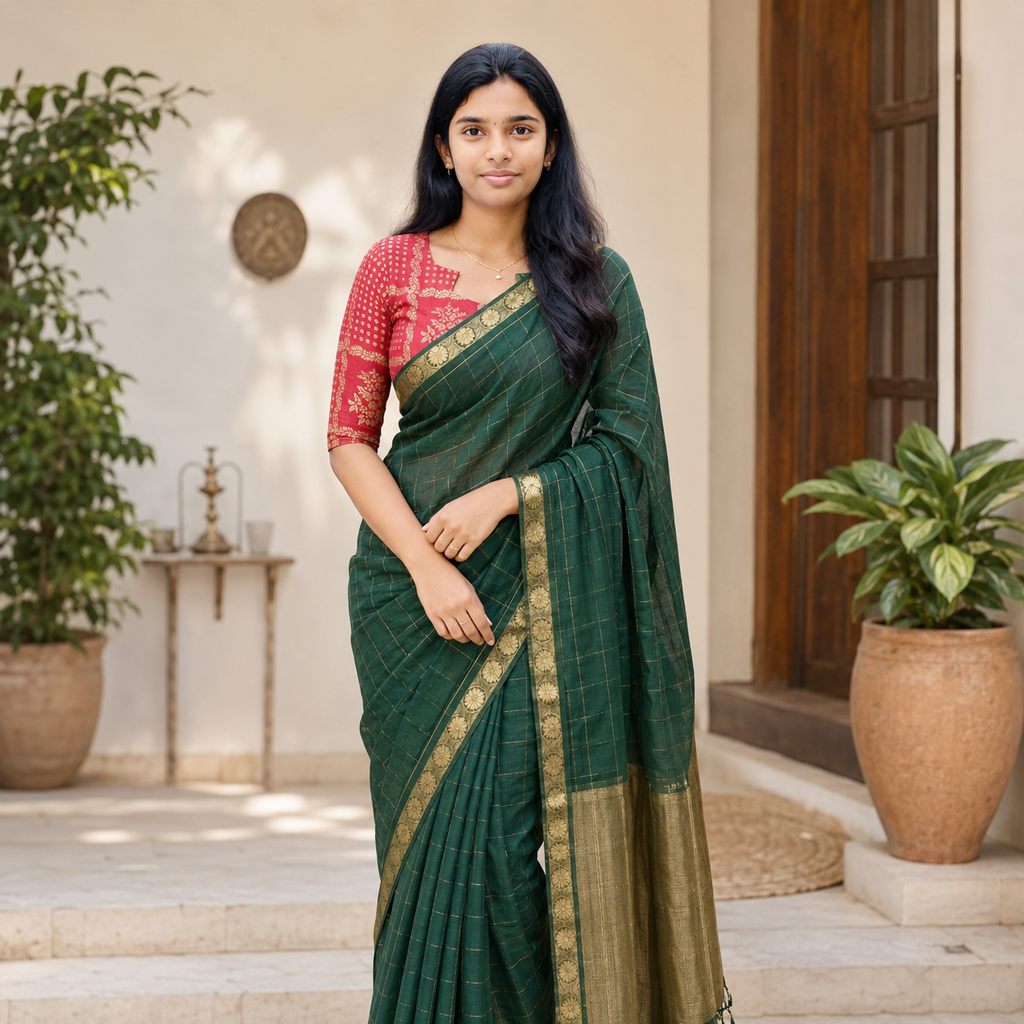 Chinon silk saree