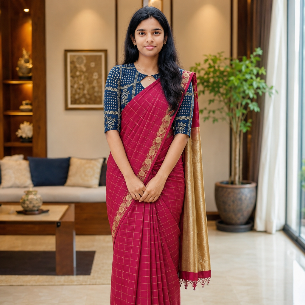 Chinon silk saree