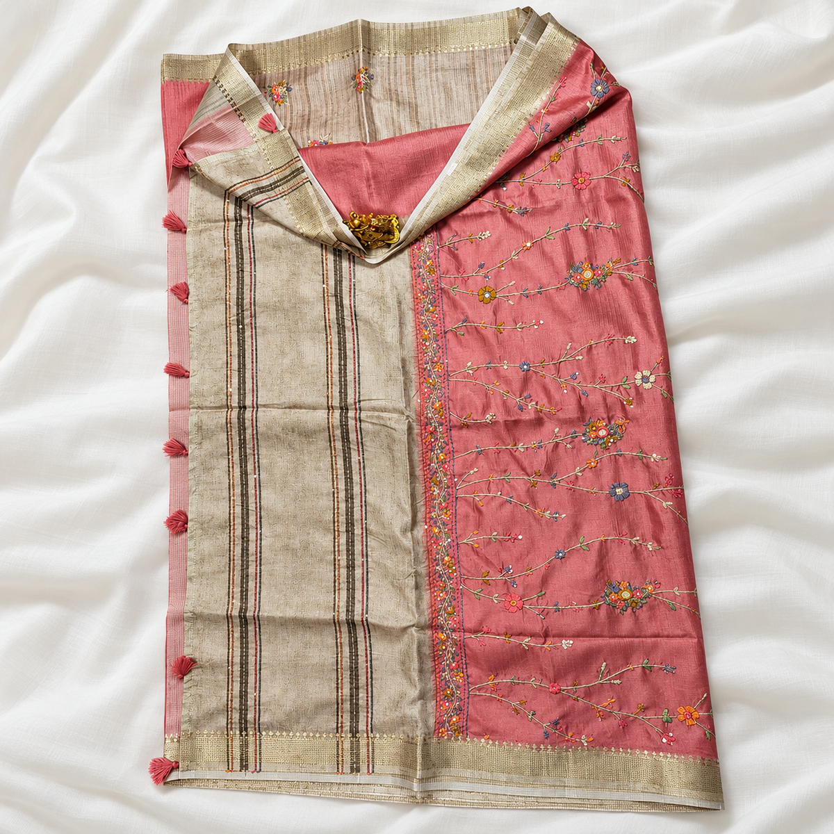 Tussar silk MSF009 - Pink