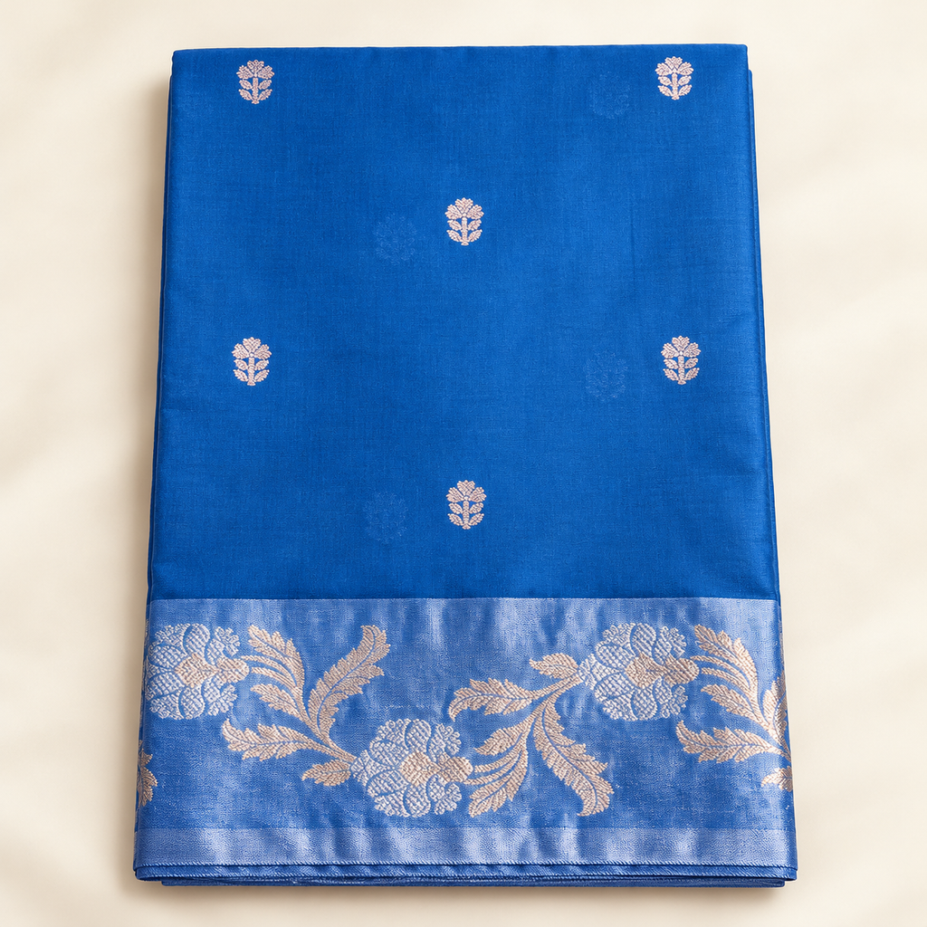 Raw mango silk saree - Blue