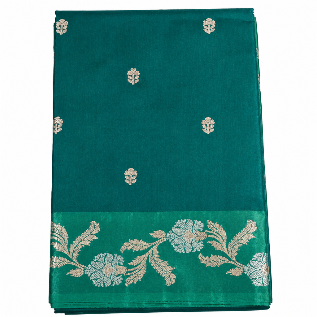 Raw mango silk saree - Green