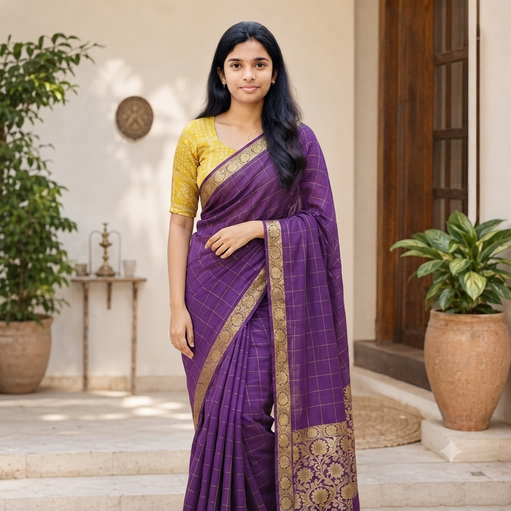 Chinon silk saree