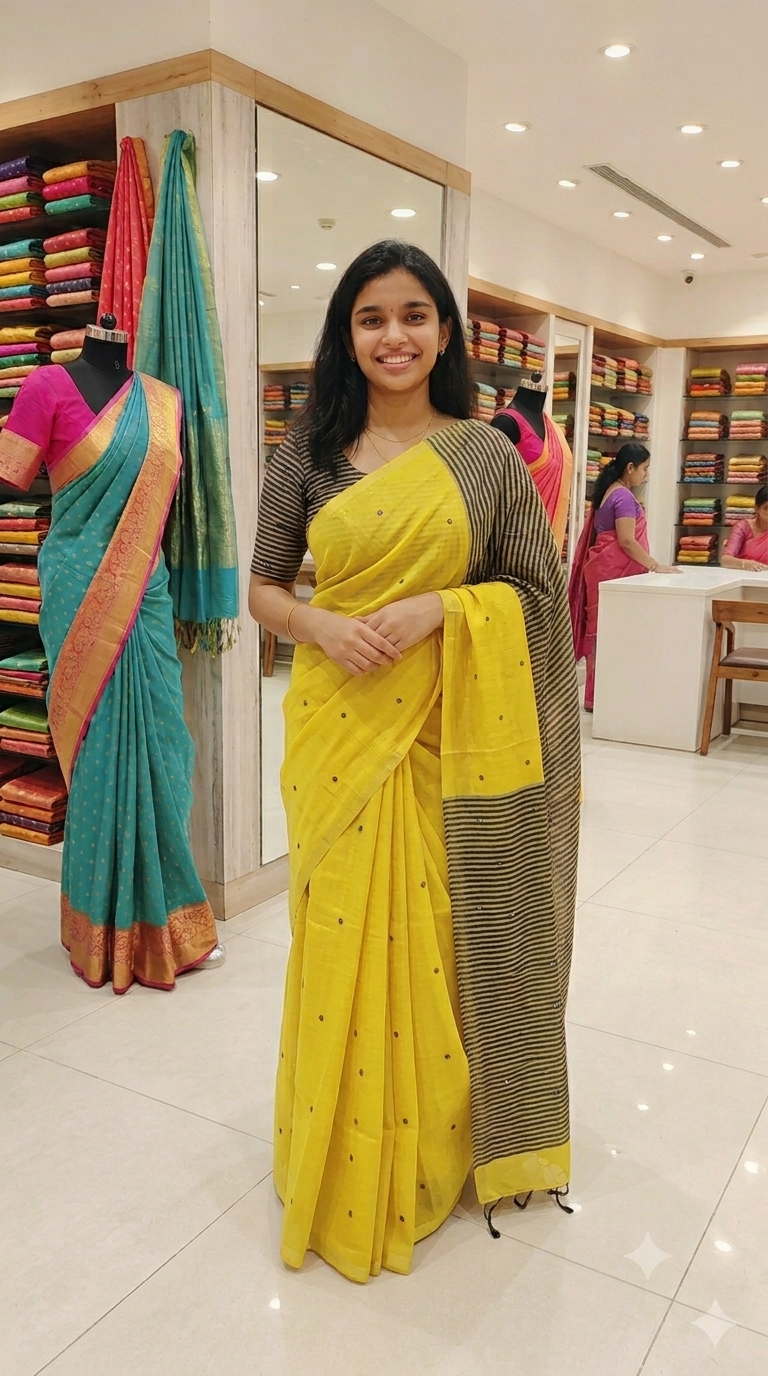 Soft linen Saree