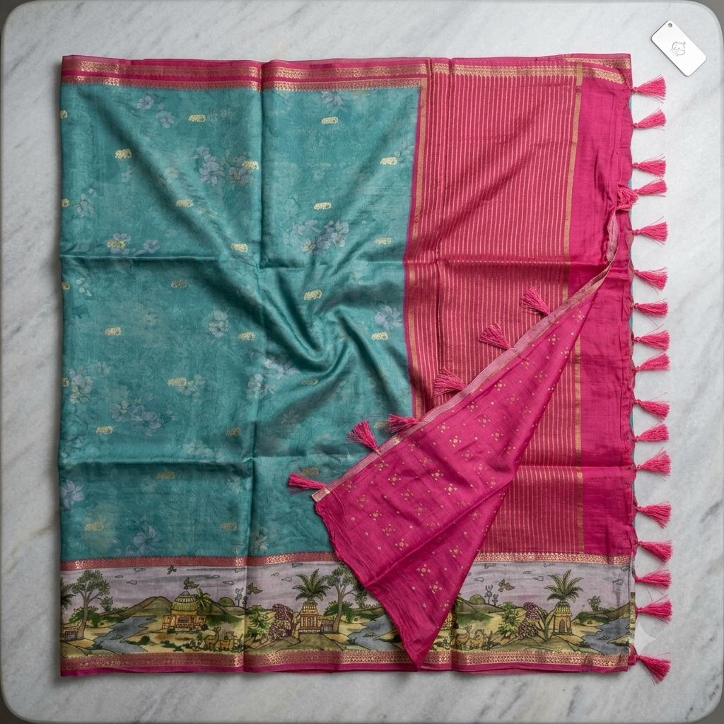 Pure dola silk saree MSF005 - Sea Green