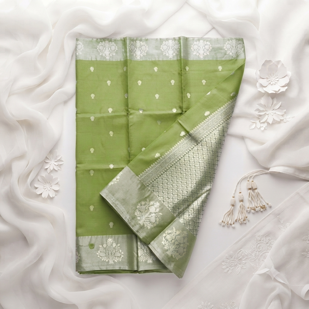 Raw mango silk saree