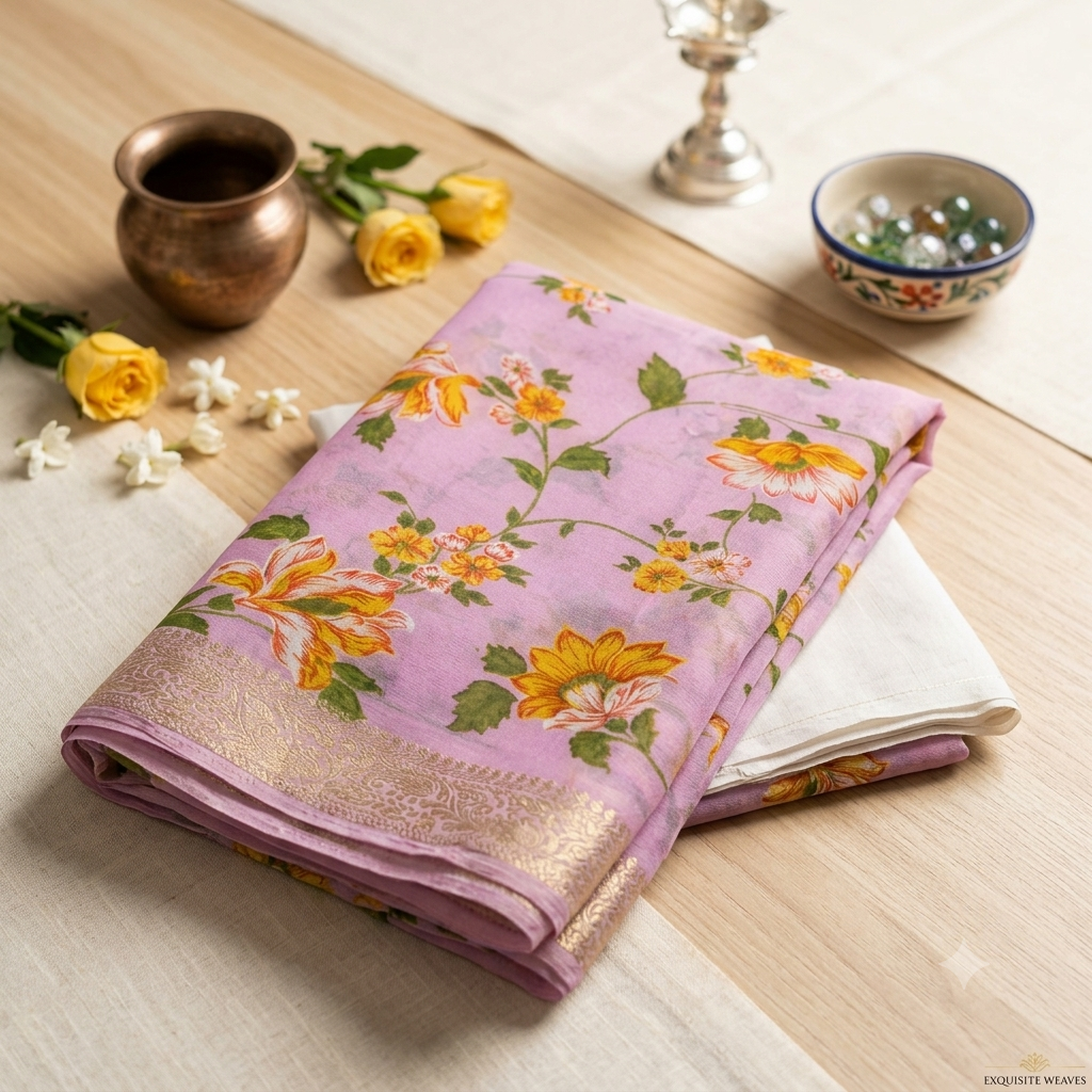 Chinon floral print MSF001 - Dark Pink