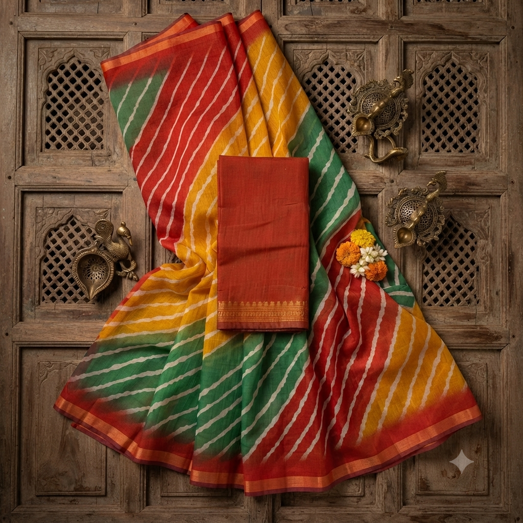 Italian crape silk saree