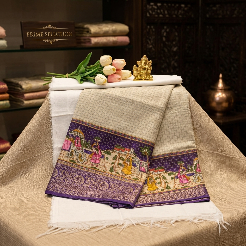 Pure dola silk saree MSF005 - Light gray