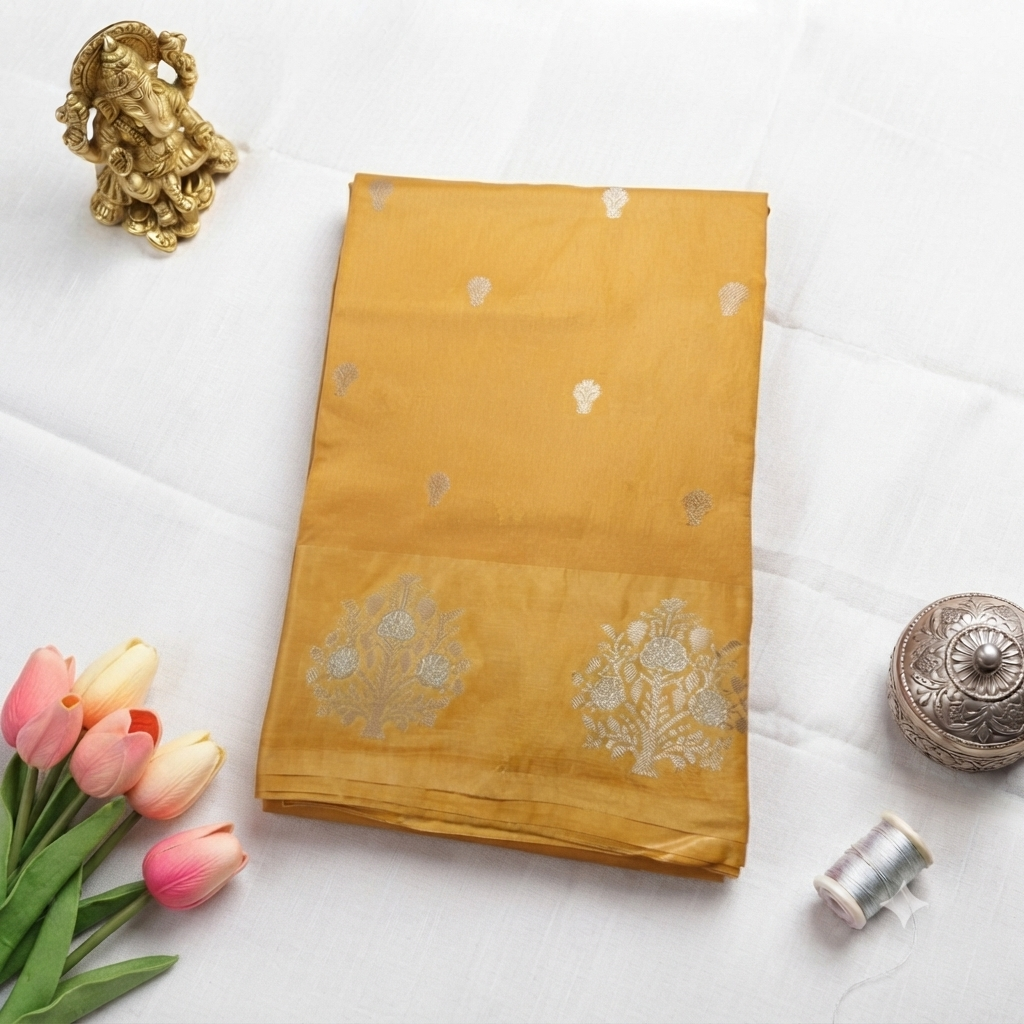 Raw mango silk saree