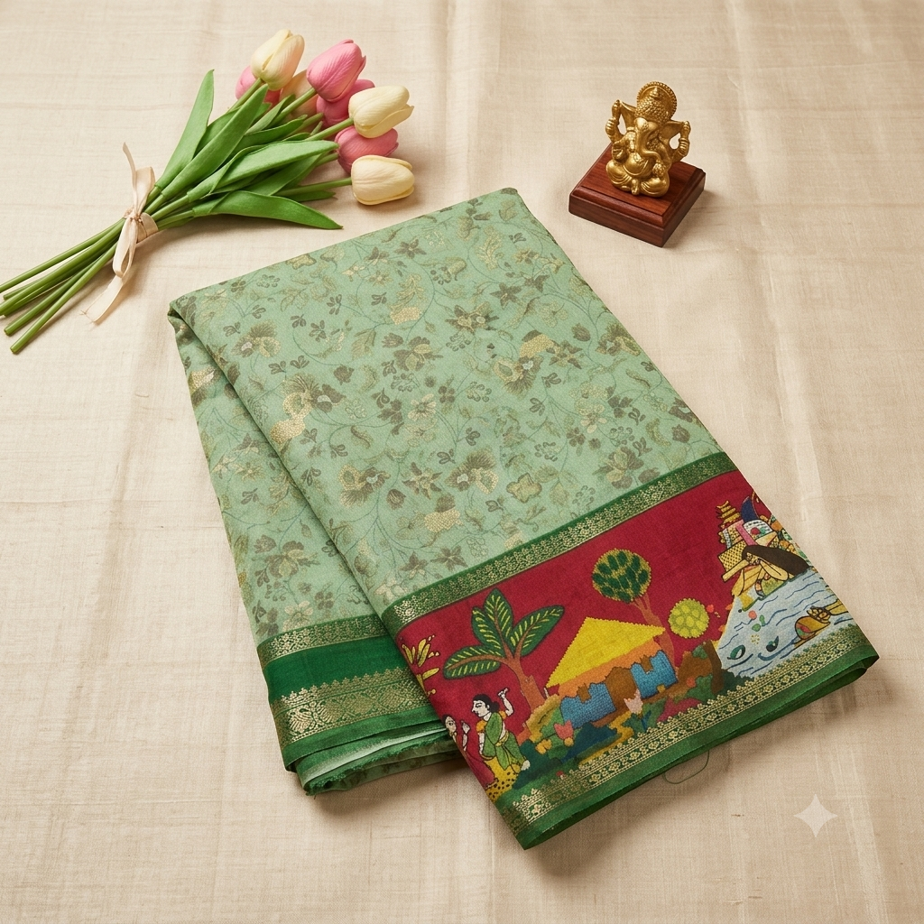 Pure dola silk saree MSF005 - Pista Green