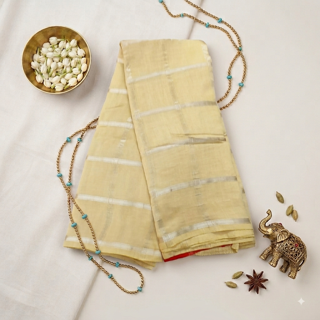 Assam silk checks saree