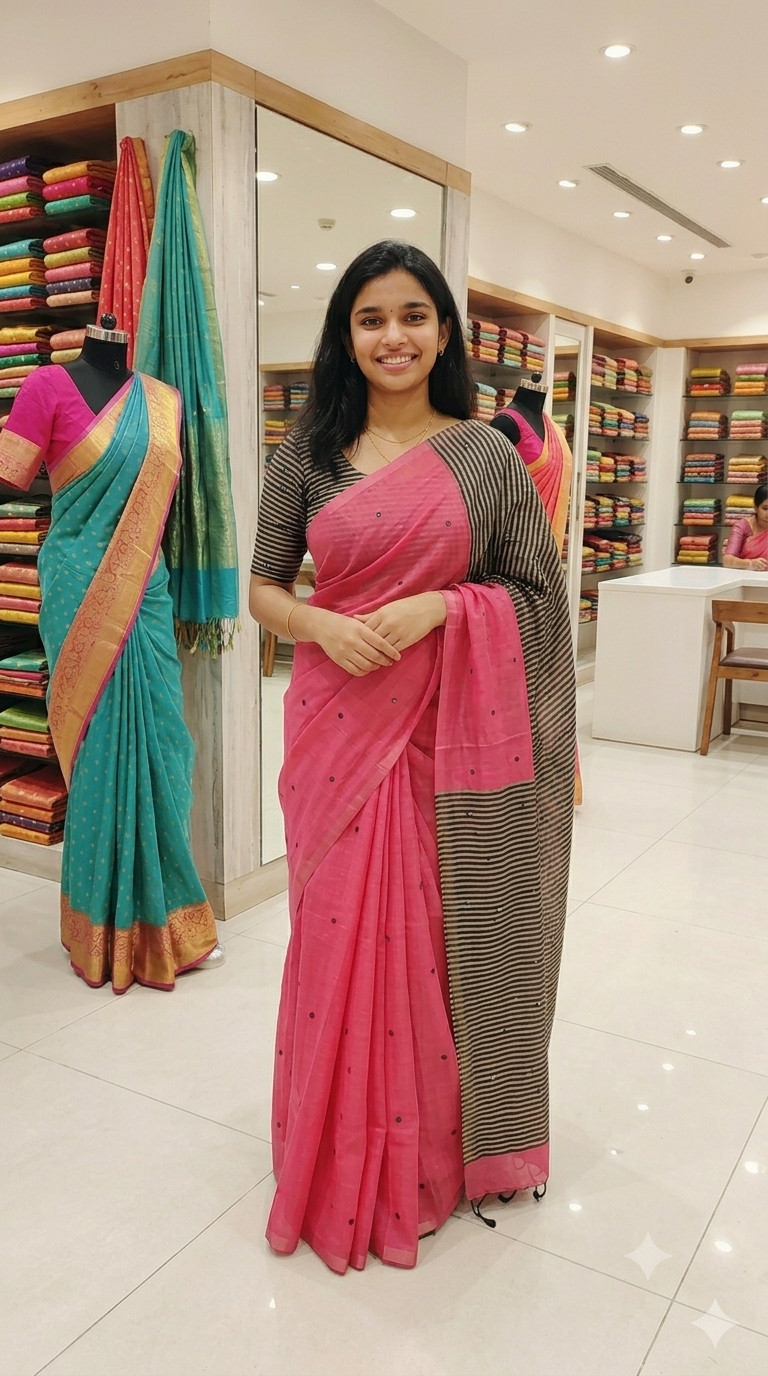 Soft linen Saree