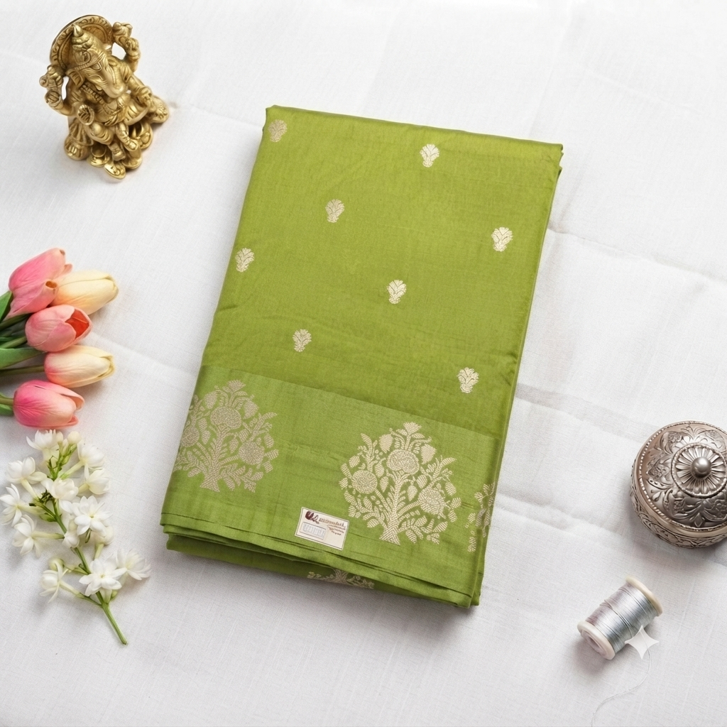 Raw mango silk saree