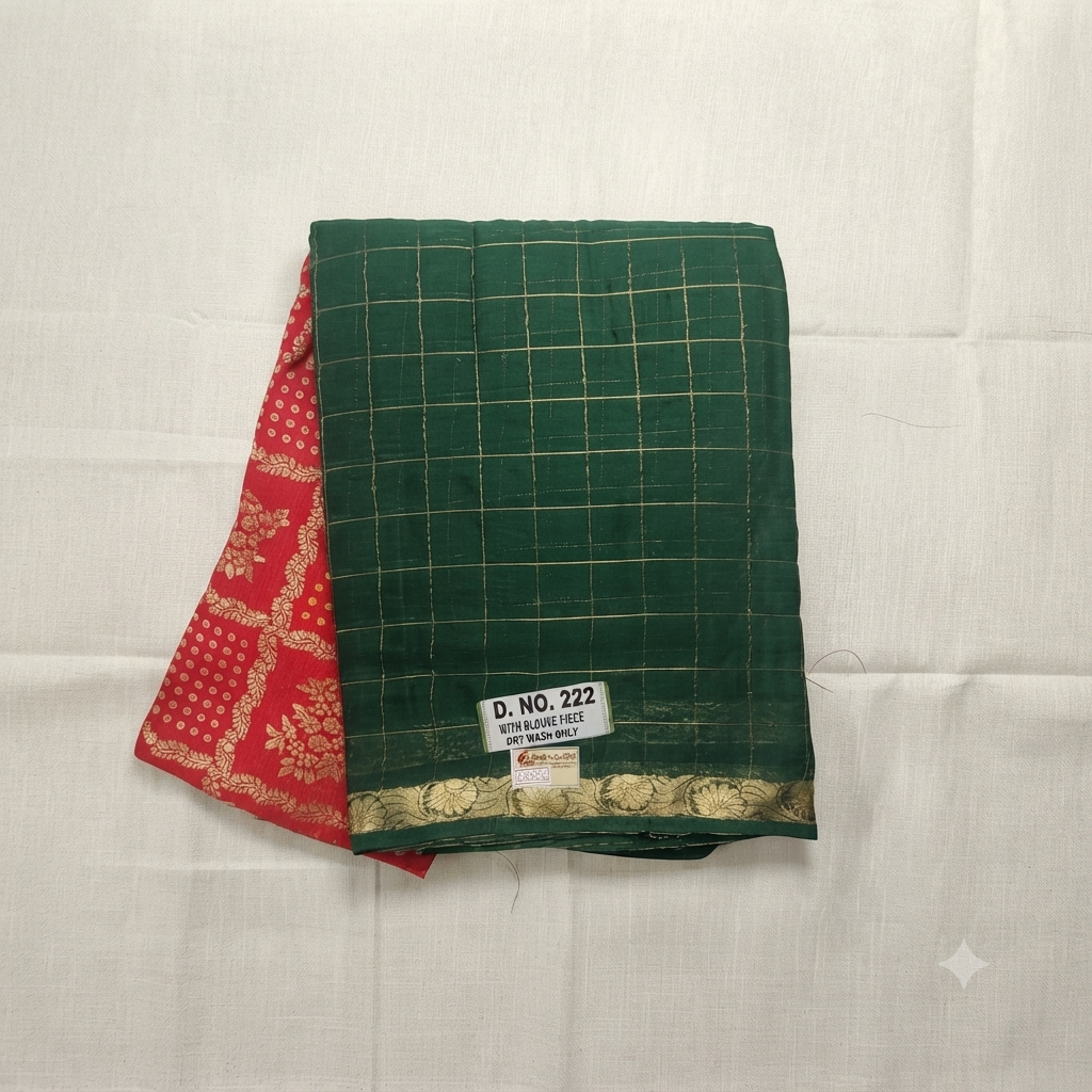 Chinon silk saree