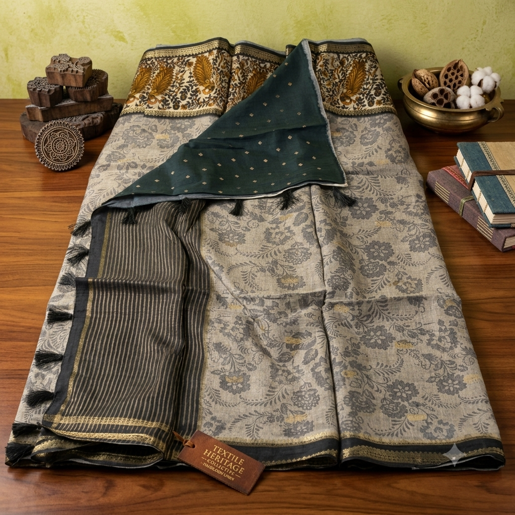 Pure dola silk saree MSF005 - Gray