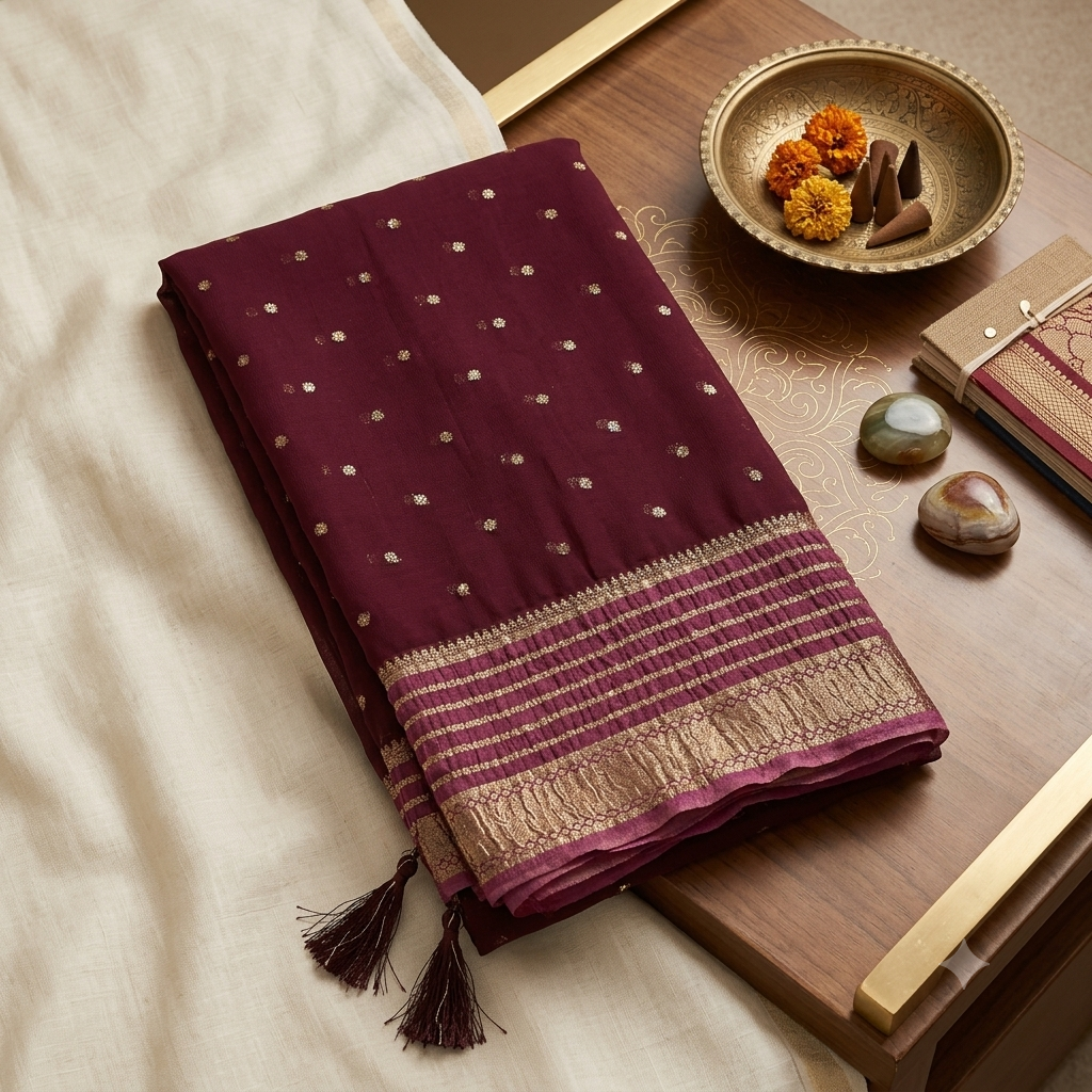 Banarasi saree MSF002 - Wine color
