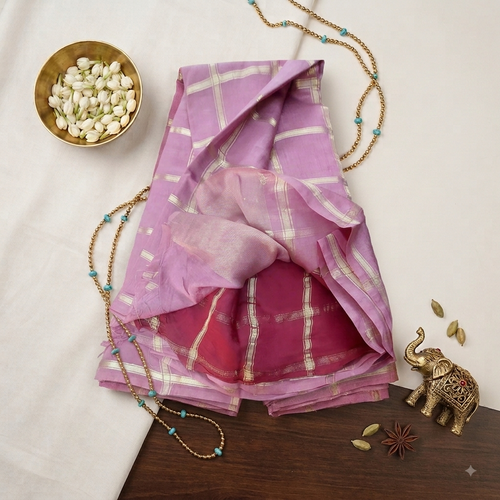 Assam silk checks saree