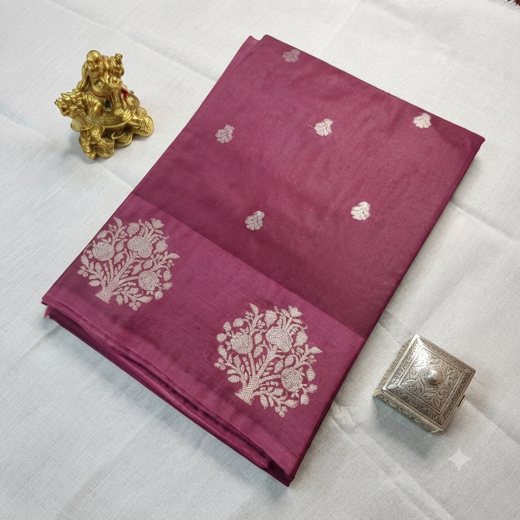 Raw mango silk saree