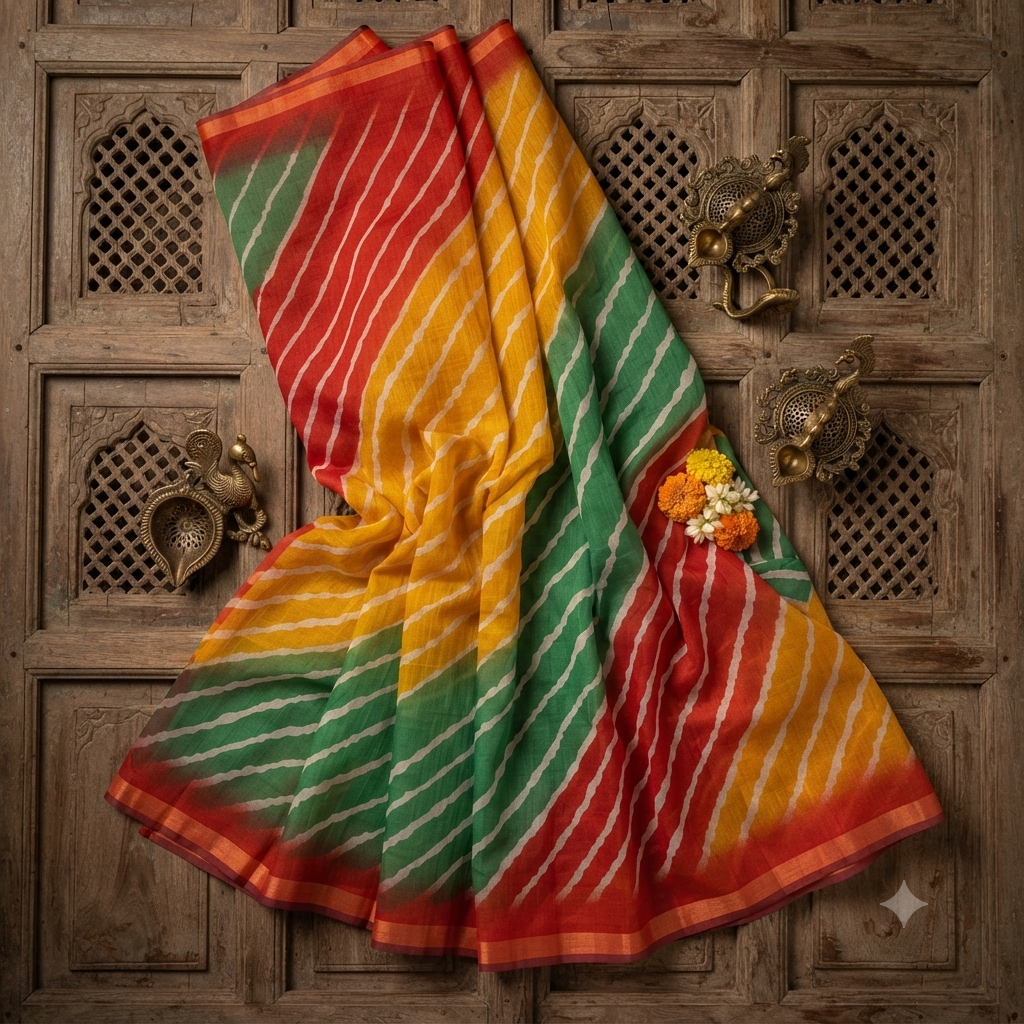 Italian crape silk saree