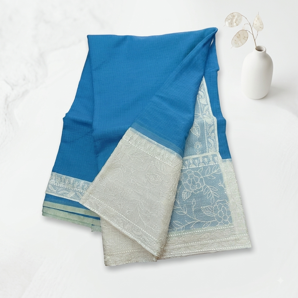 Silk kota patch work saree