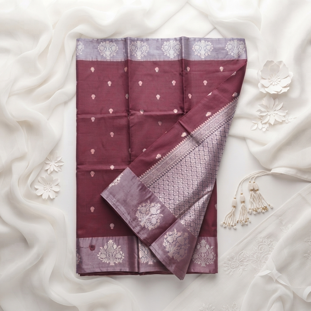 Raw mango silk saree