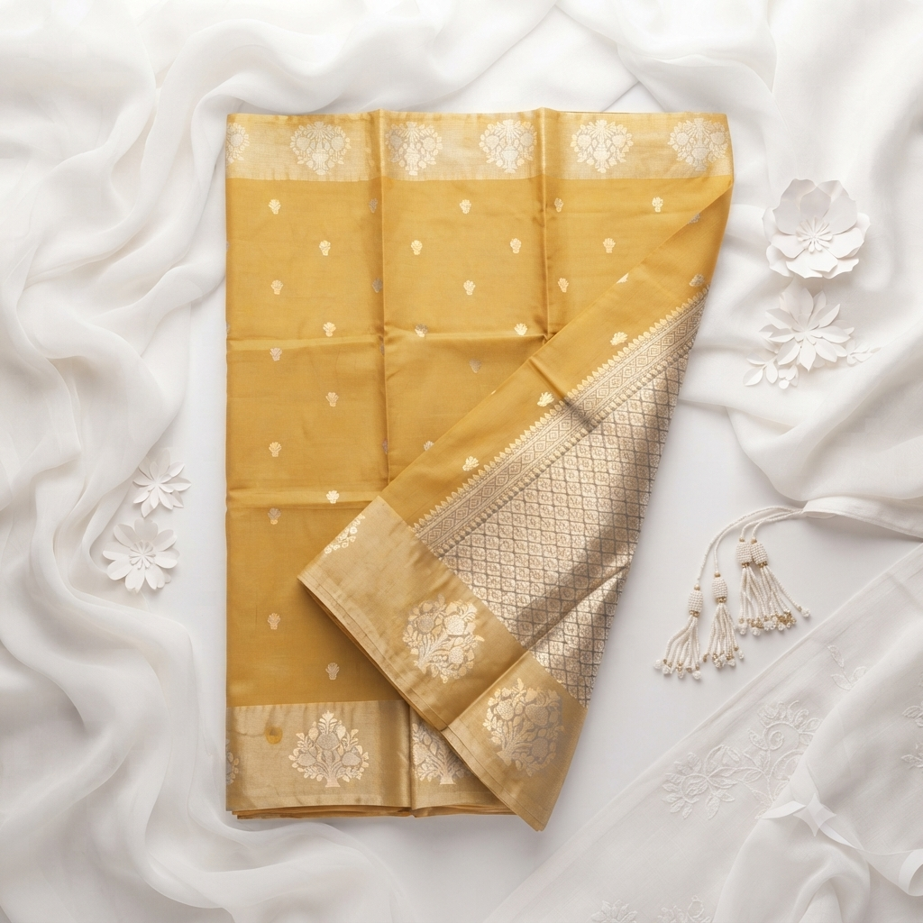 Raw mango silk saree