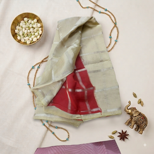 Assam silk checks saree