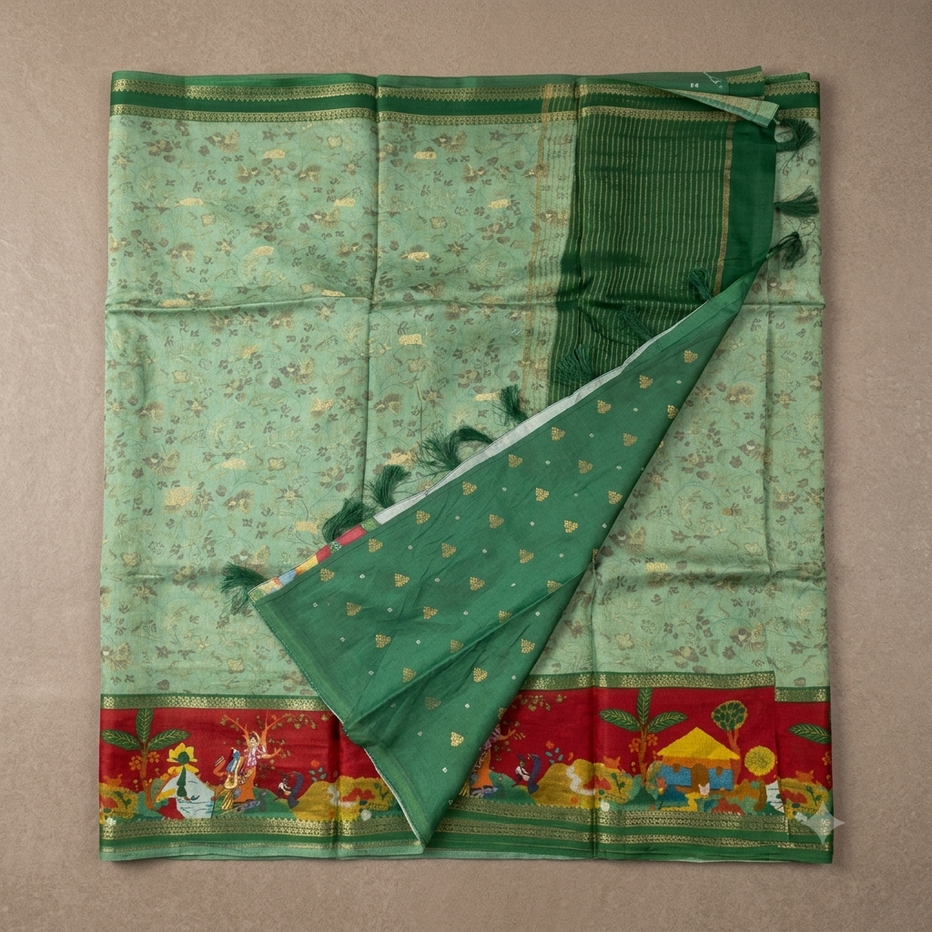 Pure dola silk saree MSF005 - Pista Green