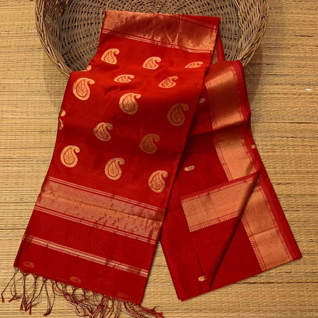 Pure silk linen fancy sarees