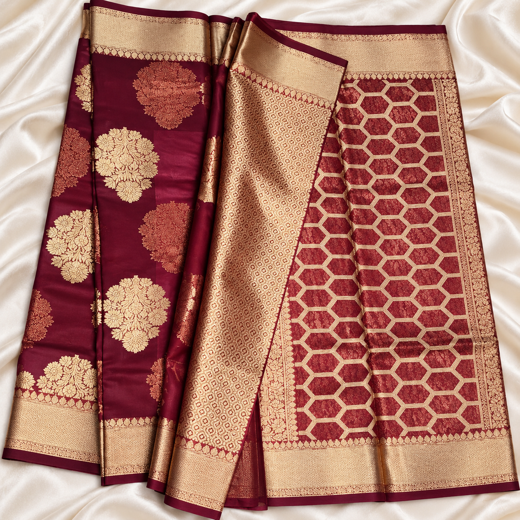 Kora silk saree MSF008 - Snuff color