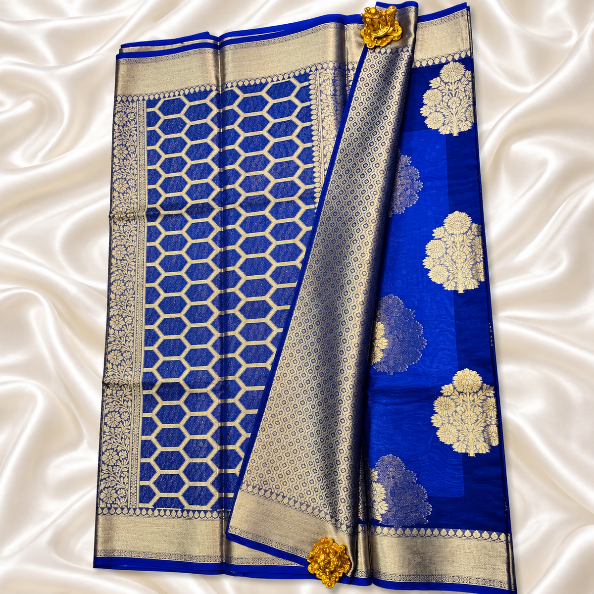 Kora silk saree MSF008 - Blue color