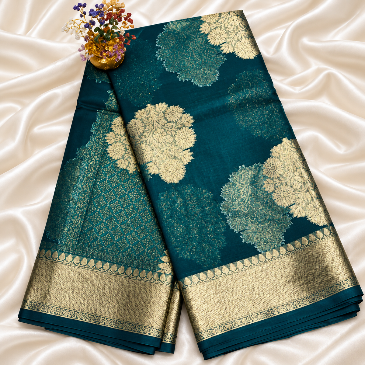Kora silk saree MSF008 - Royal blue