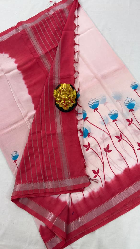Mangalagiri Pattu Semi Digital Printing Sarees