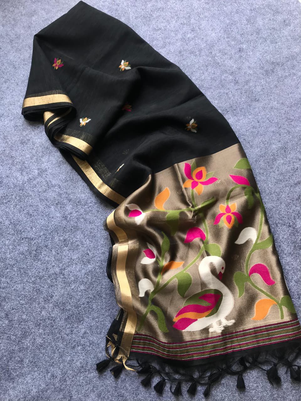 Muslin linen jamdani Sarees