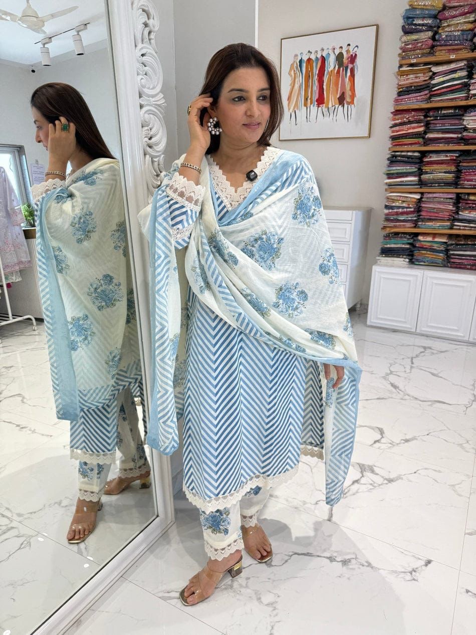 Pure Jaipuri cotton readymade suit